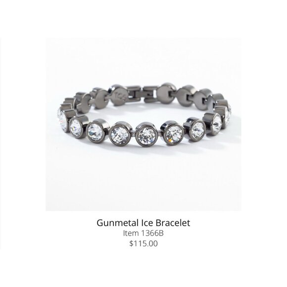 Touchstone Crystal By Swarovski Gunmetal Ice Bracelet - Picture 6 of 6